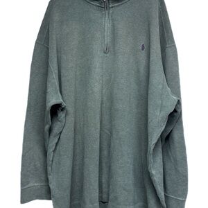 mens size 3XB Polo Ralph Lauren Forest Green Half Zip Pullover Sweater